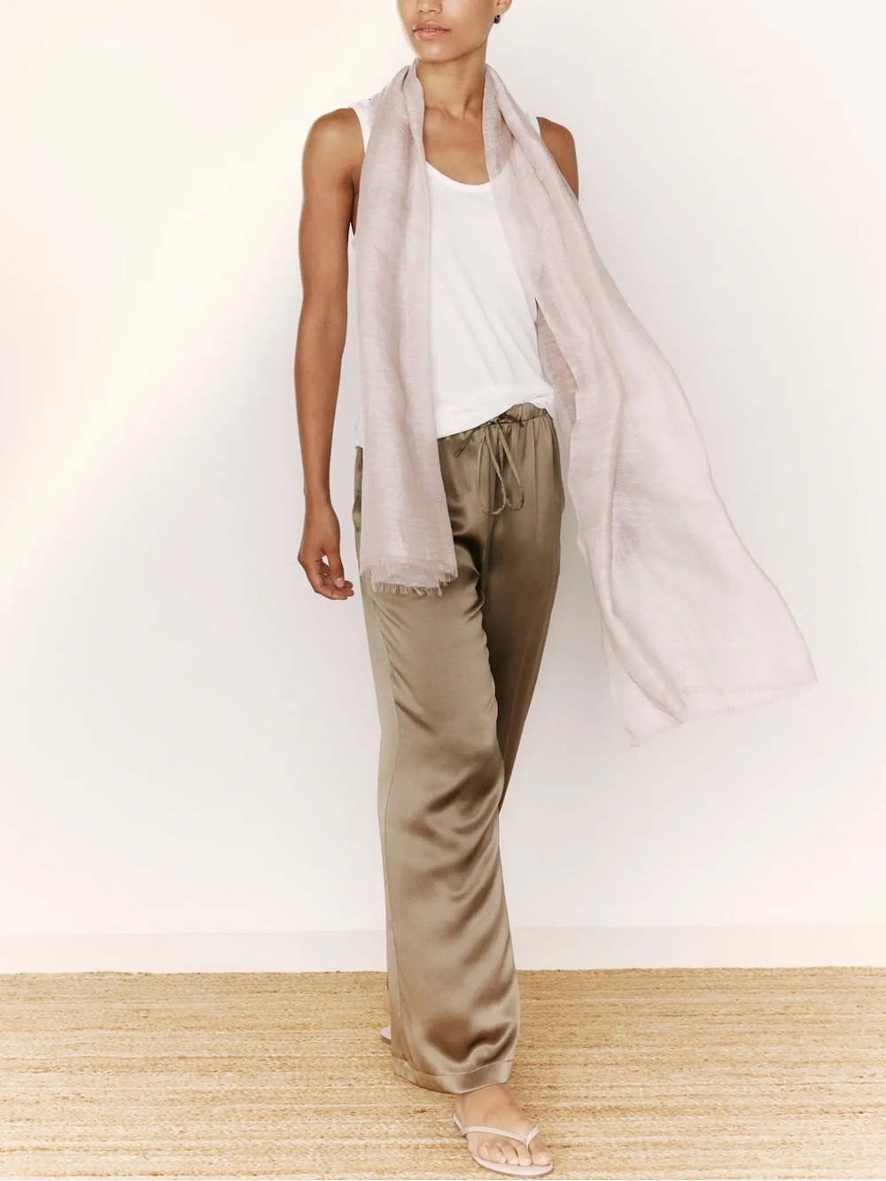 Quince Cotton Modal Double Scoop Neck Tank- L